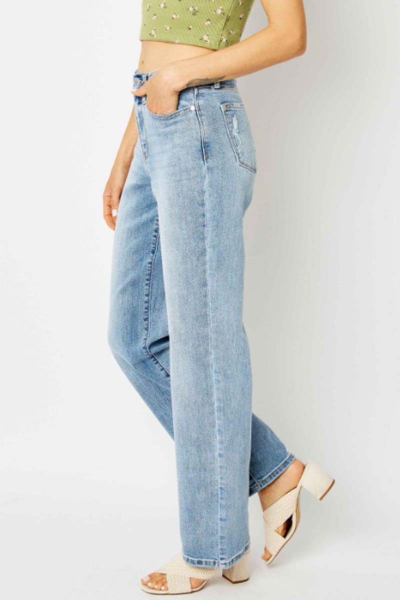 High Waist Straight Leg Jeans