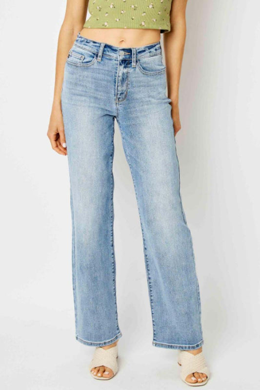 High Waist Straight Leg Jeans