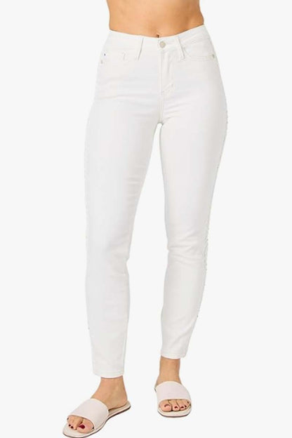 Side Seam Braided Detail Relaxed Skinny