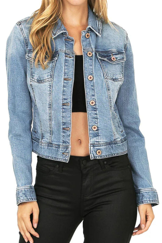 Classic Denim Fitted Jean Jacket