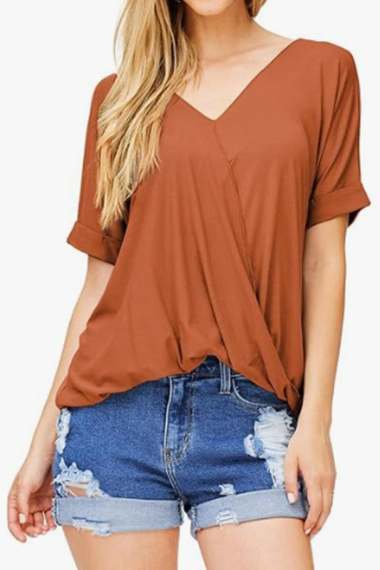 Surplice V-Neck Soft Casual Top